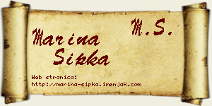 Marina Šipka vizit kartica